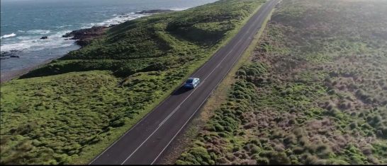 Audi TT Rs on Philip Island coastal road captured by our drone operator