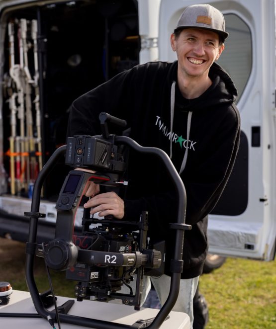On set during the filming of 