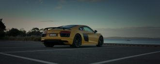 Yellow Audi R8 V10