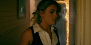 Hudson Rose runs from the fire in the building - Music video by Joel Black