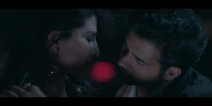 Couple about to kiss
